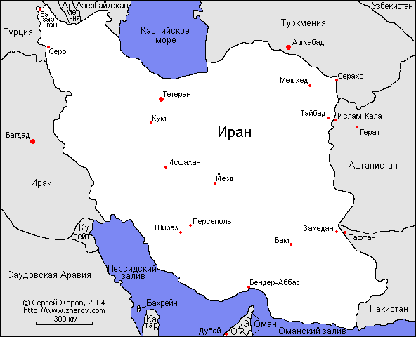 Карта Ирана.
