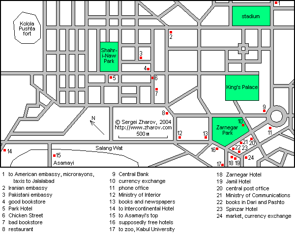 Wow, I am a tough map-maker as it turns out. Kabul's center, slightly orthogonalized.