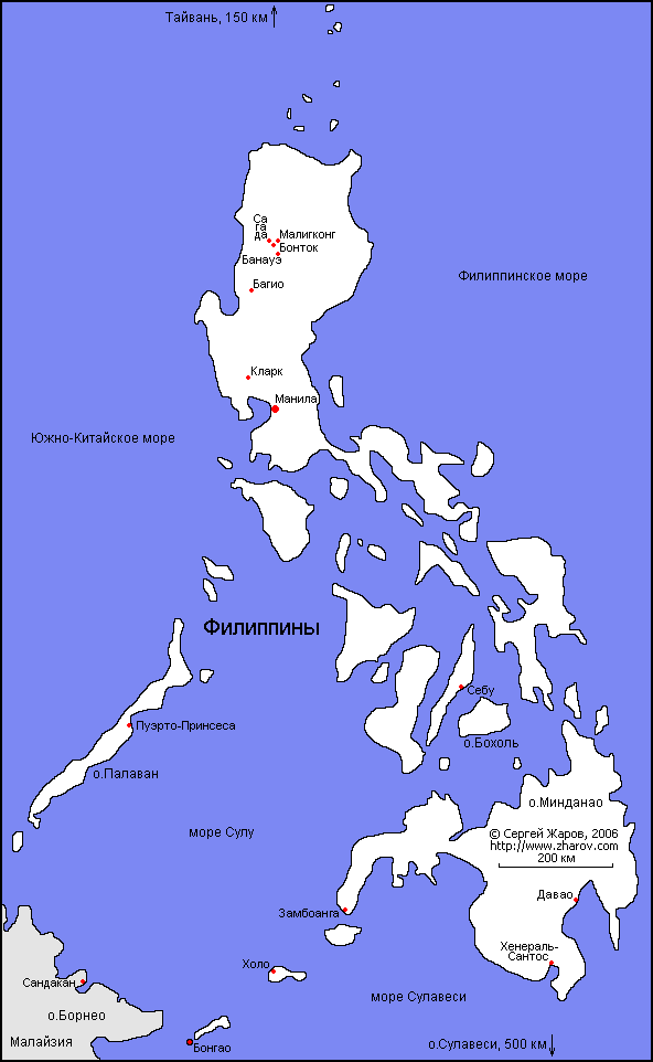 Карта Филиппин.