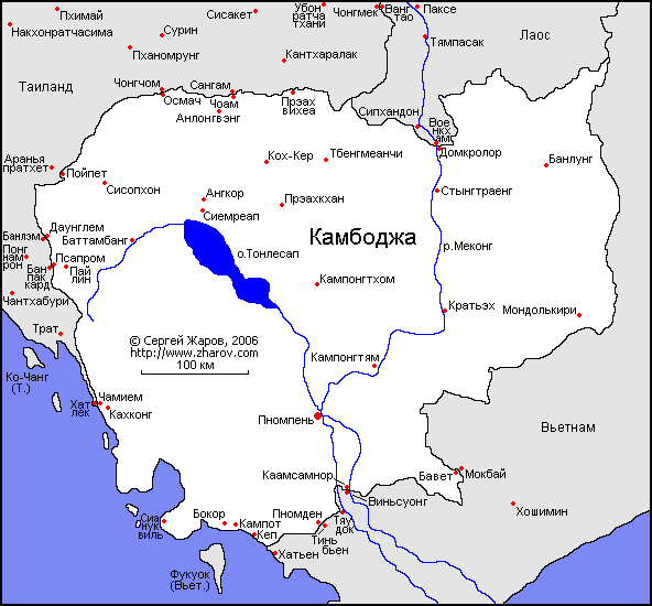 Карта Камбоджи.