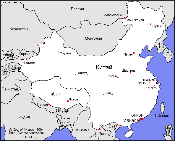 Карта Китая.