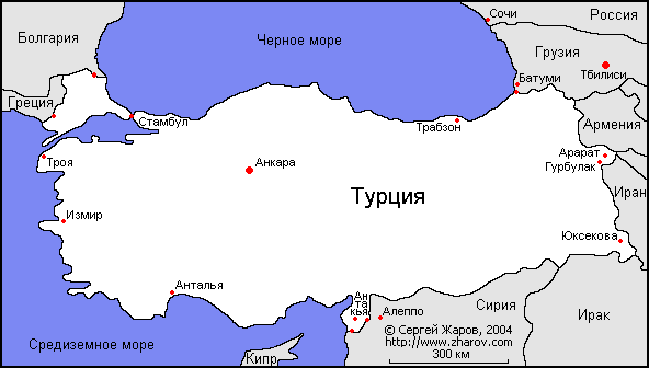 Карта Турции.