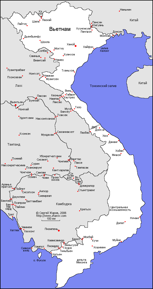 Карта Вьетнама.